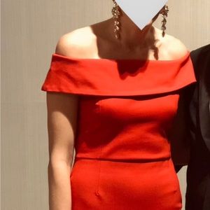 Zara red midi classic dress